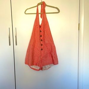 Urban Outfitters Gingham Halter Romper